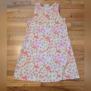 Pappagallo Pink and Orange Sleeveless A-Line Midi Dress